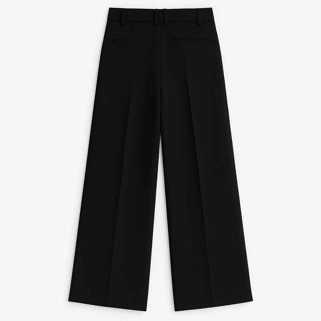 Tailored Wide-Leg Pants - Black
