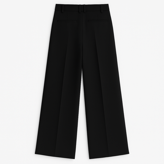 Tailored Wide-Leg Pants - Black
