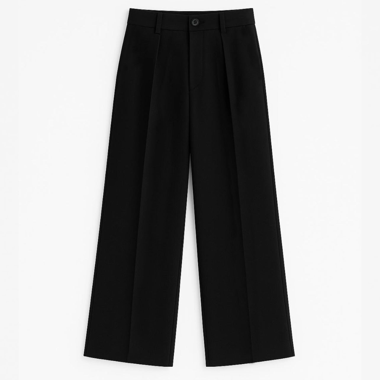 Tailored Wide-Leg Pants - Black