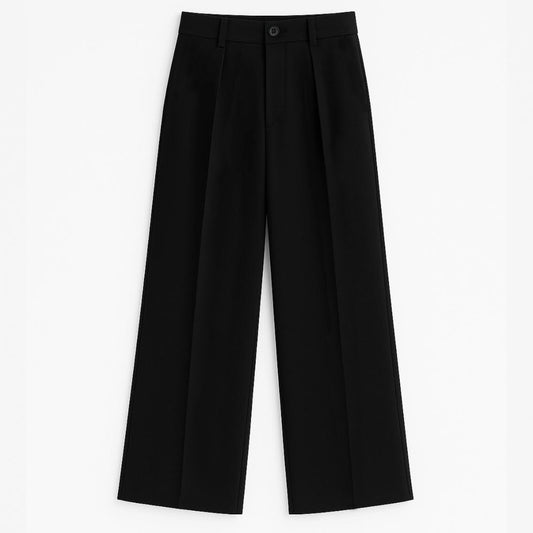 Tailored Wide-Leg Pants - Black